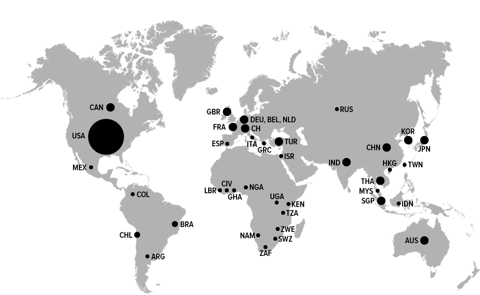 Simon Alumni World Map